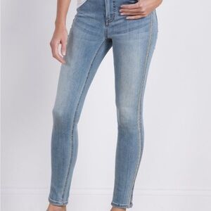 Soft Surroundings The Ultimate Denim Rhinestone Trim Skinny Jeans Plus 20W